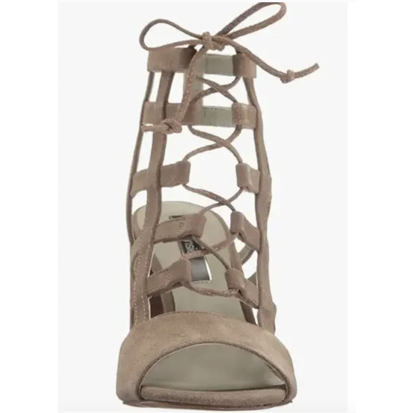 Kensie Shoes Womens Size 8.5 Suede Block Heel Sandals Strappy Lace Up Gladiator‎ - Picture 3 of 10